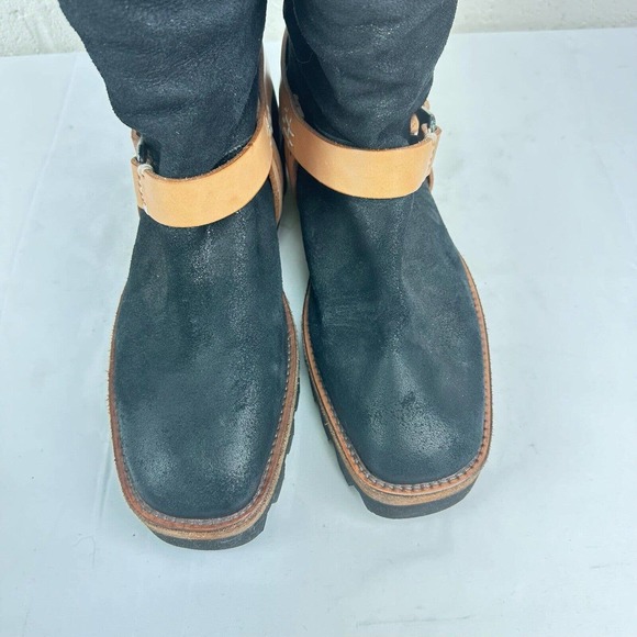 We The Free People Reya Women's Black Leather Harness Ankle Boots Sz 9-9.5 - Picture 8 of 16